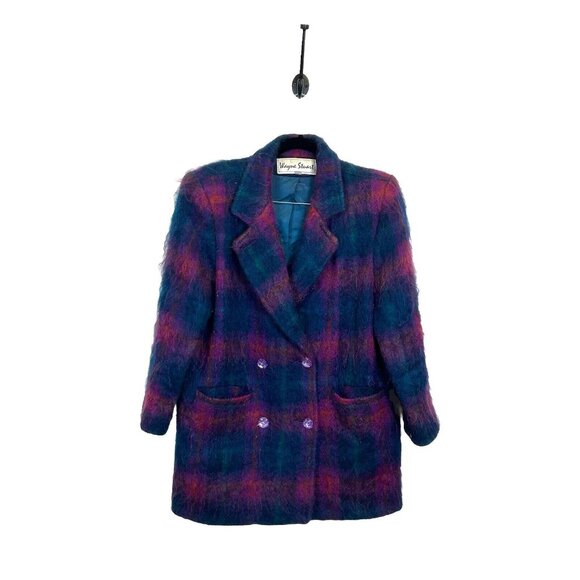 Vintage 1980’s Wayne Stuart Colorful mohair wool double breasted blazer jacket 6 - Picture 1 of 11